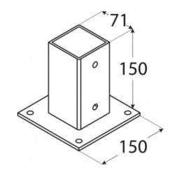 Podstawa słupa 70x70mm PSP70 DOMPOD-05
