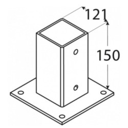 Podstawa słupa 120x120mm PSP120 DOMPOD-33