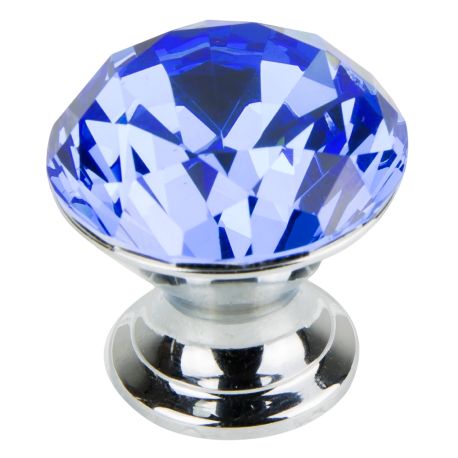 Gałka meblowa AVA kryształ niebieska fi35mm 189GAL10