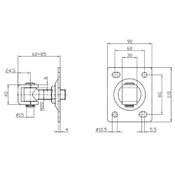 Zawias regulowany M20 przykręcany ZAW230.19