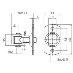 ZAWIAS REG.M16 PODST.100X55X4  16.018