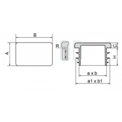 Zaślepka prostokątna 40x100mm czarna TULZAS40100CZ