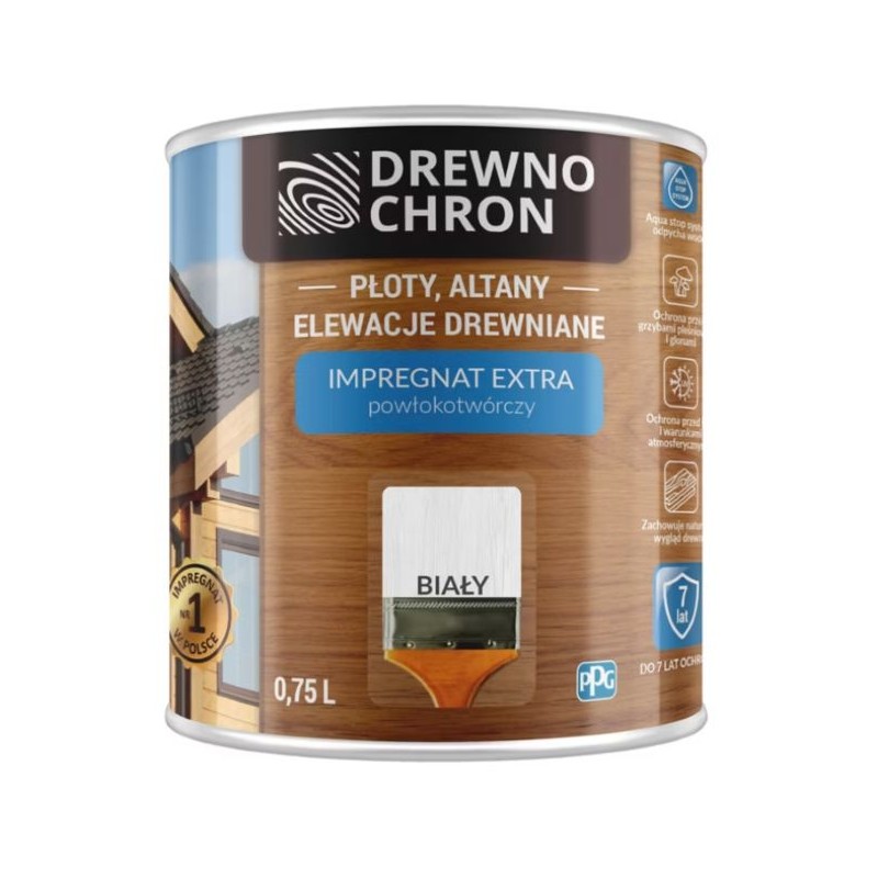 Impregnat extra powłokotwórczy DREWNO CHRON biały 0,75L. BAWDRE10.50