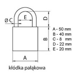Kłódka pałąkowa KLO138.3