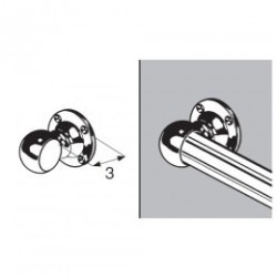 Rohrendhalter gewölbt für Rohr - Ø 25mm Chrom Design SZAC9930CHR