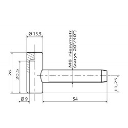 Skrzydło górne zawiasu ZA-PL-122