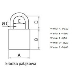 Kłódka B-Harko "50" KD-HR-004