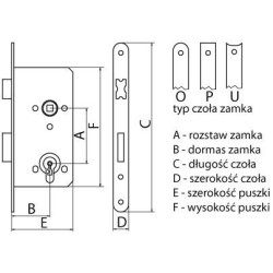 Zamek ZW100S 72/60 WB stolarka ocynk srebrny ZP-WA-203