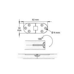 Zawias mosiężny do blatu stołu ZAW206.63