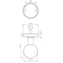 Gałko-gałka kula ruchoma ze stali nierdz.j  na rozecie okrągłej SEMGAL01.7 